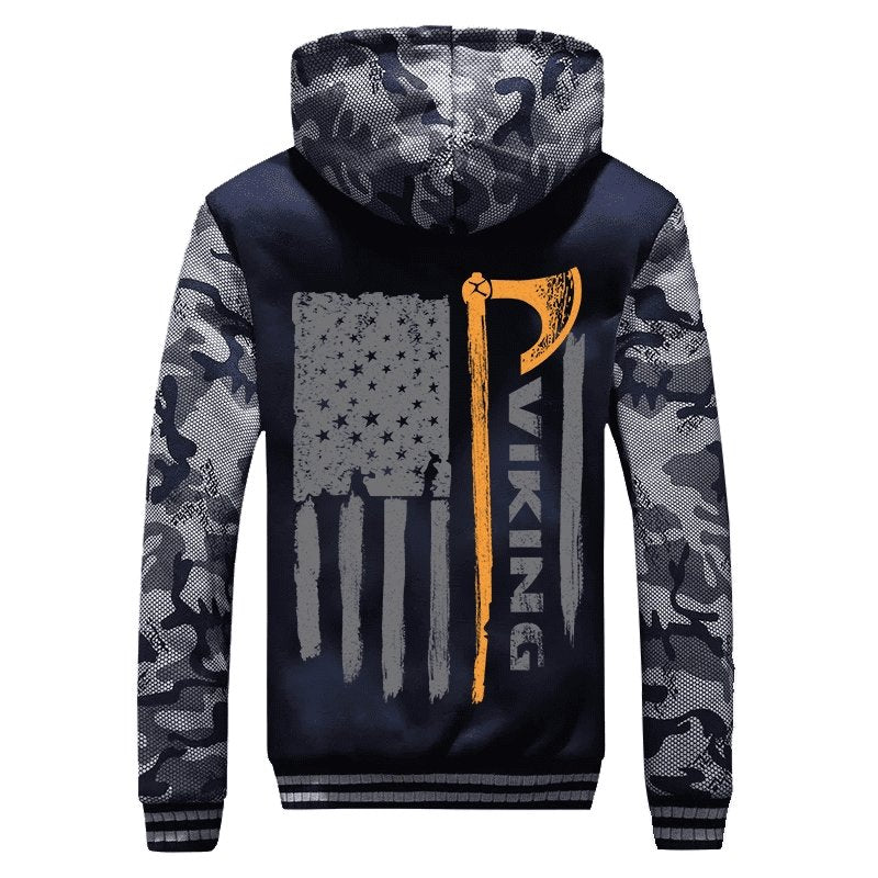 American Viking Camouflage Hoodie | Free Worldwide Shipping - VikingsBrand