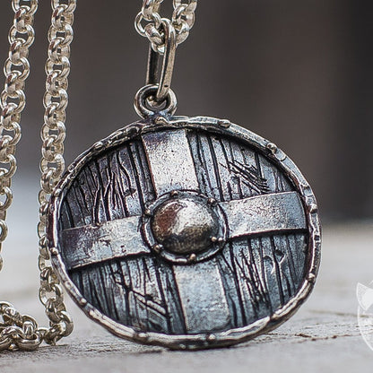 Ancient Rollo's Shield 925 Sterling Silver Pendant - VikingsBrand