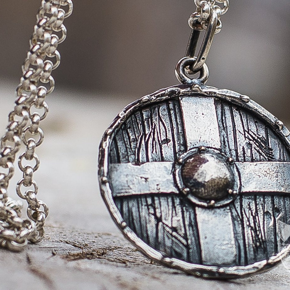 Ancient Rollo's Shield 925 Sterling Silver Pendant - VikingsBrand