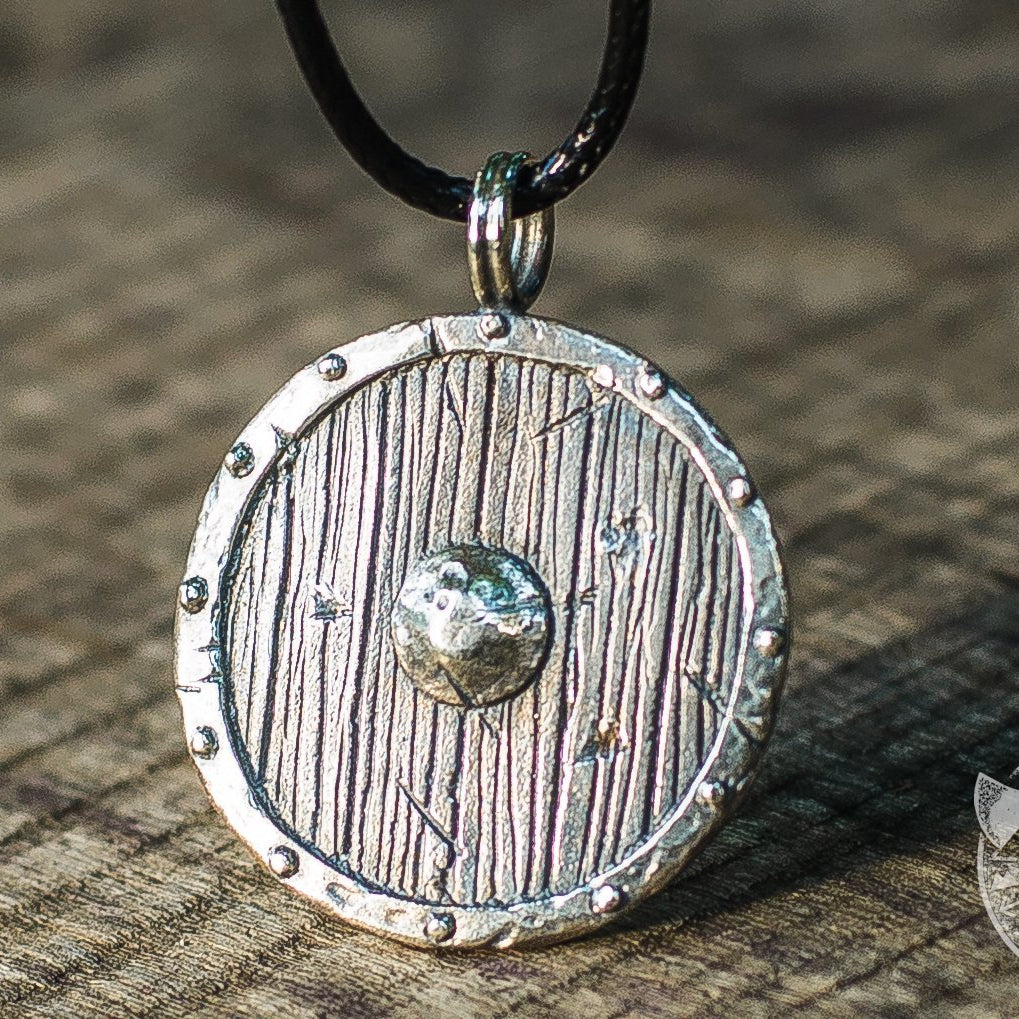 Ancient Viking Shield 925 Sterling Silver Pendant - VikingsBrand