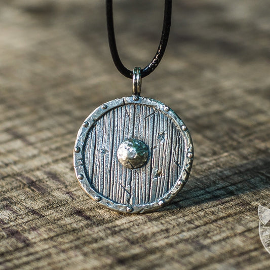 Ancient Viking Shield 925 Sterling Silver Pendant - VikingsBrand