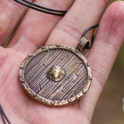 Antique Viking Shield Bronze Pendant - VikingsBrand