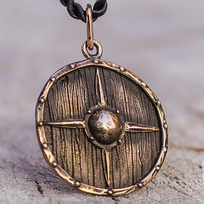 Antique Vikings Shield Bronze Pendant - VikingsBrand