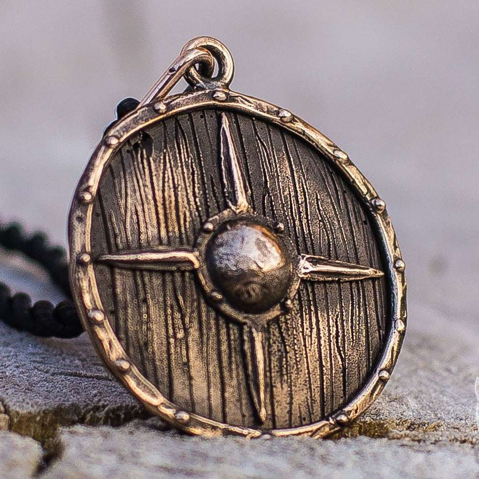 Antique Vikings Shield Bronze Pendant - VikingsBrand