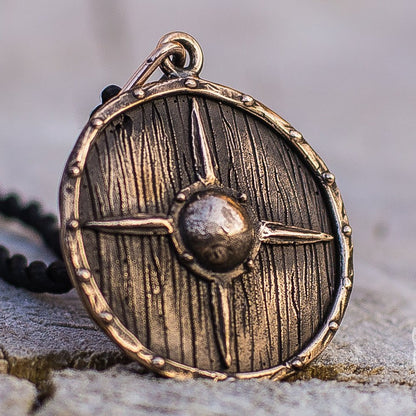 Antique Vikings Shield Bronze Pendant - VikingsBrand