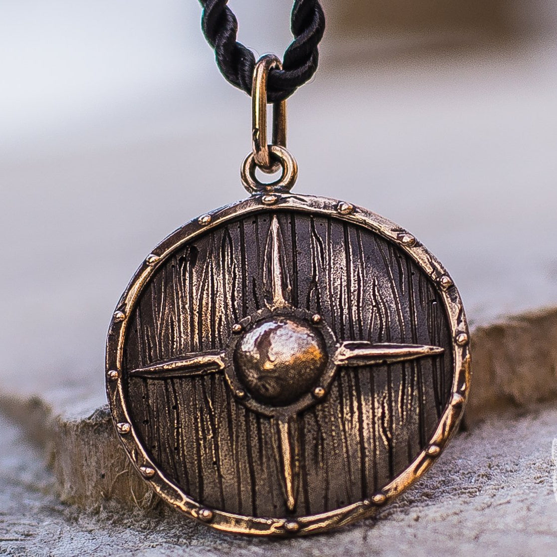 Antique Vikings Shield Bronze Pendant - VikingsBrand