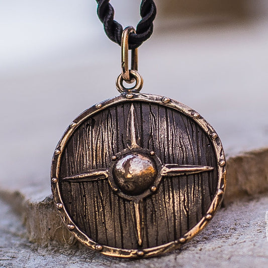 Antique Vikings Shield Bronze Pendant - VikingsBrand