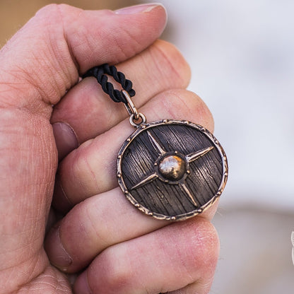 Antique Vikings Shield Bronze Pendant - VikingsBrand