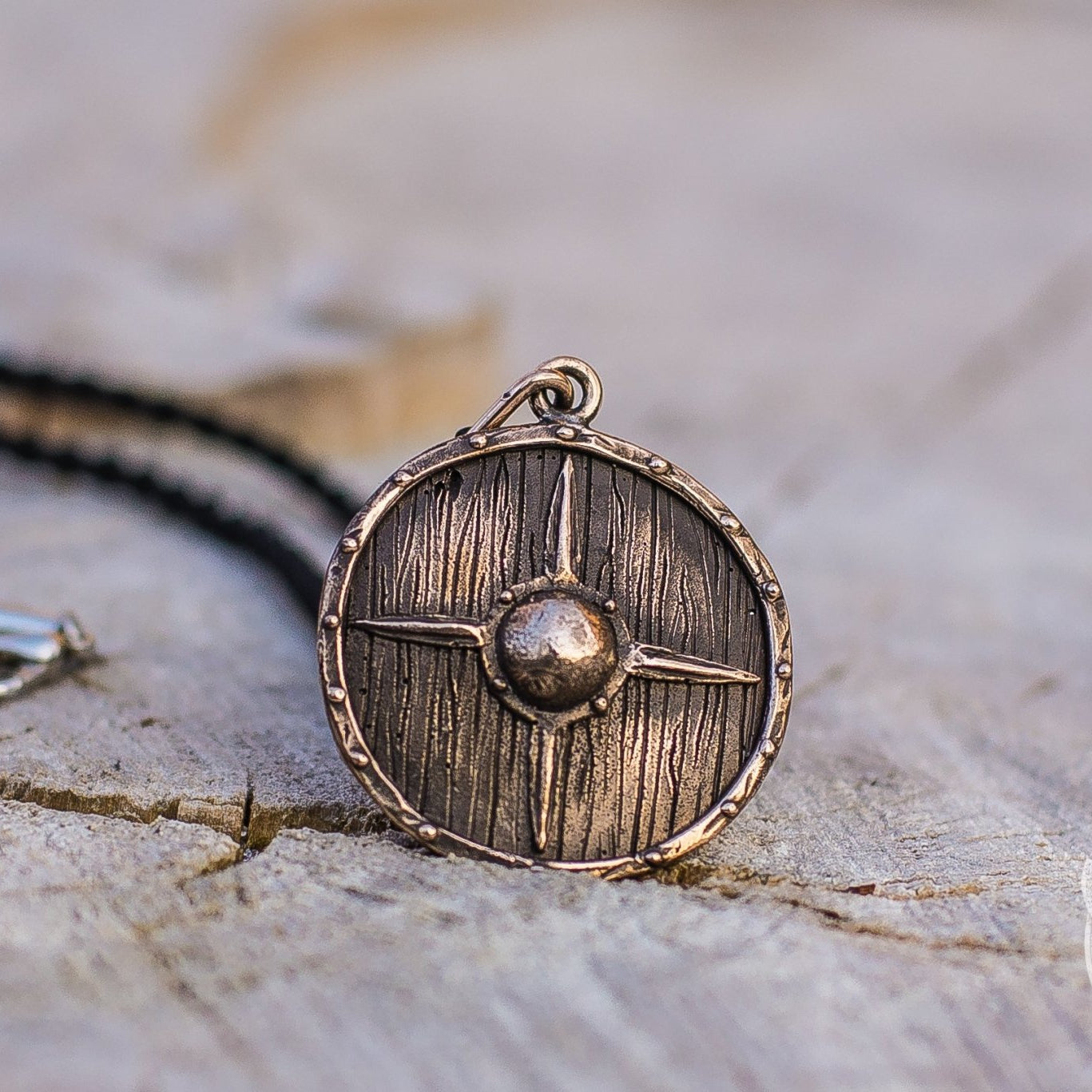 Antique Vikings Shield Bronze Pendant - VikingsBrand