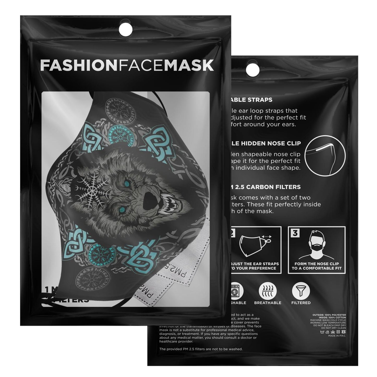 Wolf Head Viking Face Mask Cover