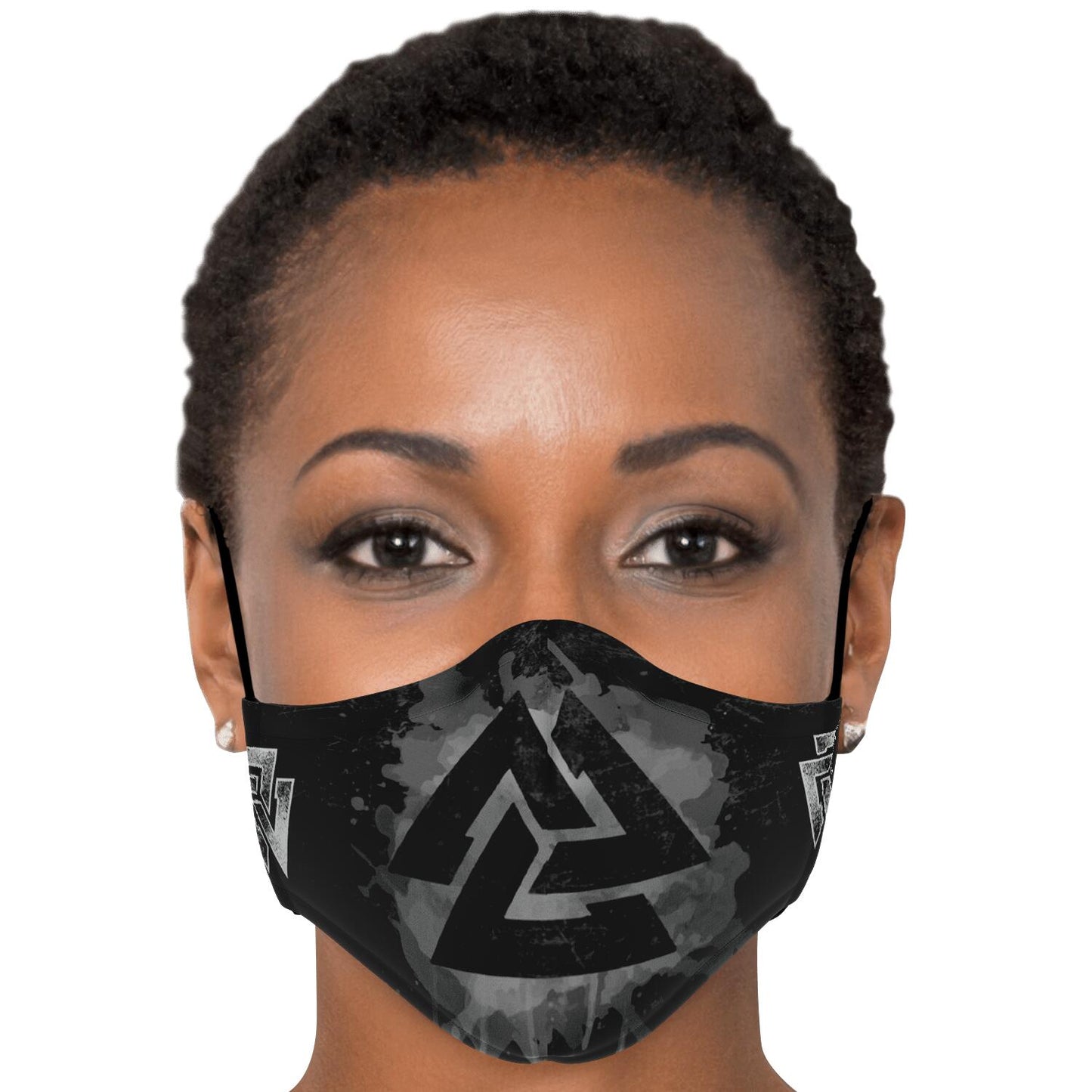 Grey Valknut Viking Face Mask Cover
