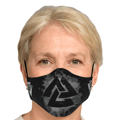 Grey Valknut Viking Face Mask Cover