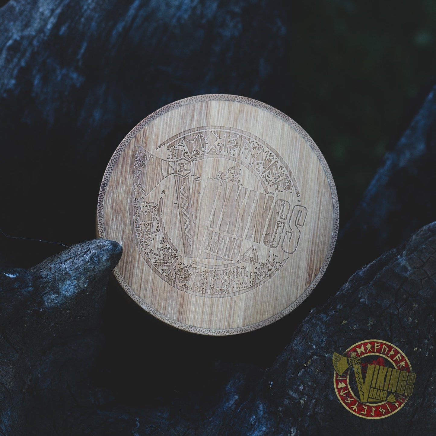 Bard Viking Wooden Watch with Helm of Awe Viking Symbol & Engraved Die in Battle & Go To Valhalla Saying - VikingsBrand
