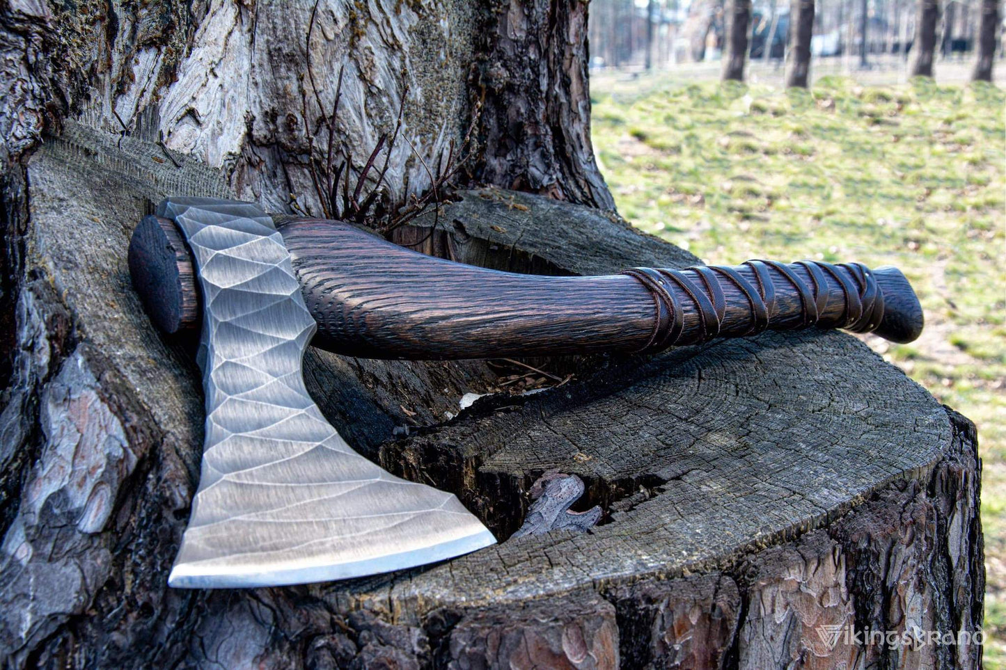 Handmade Viking Axe "Sterk Vorley" with Leather Wraps