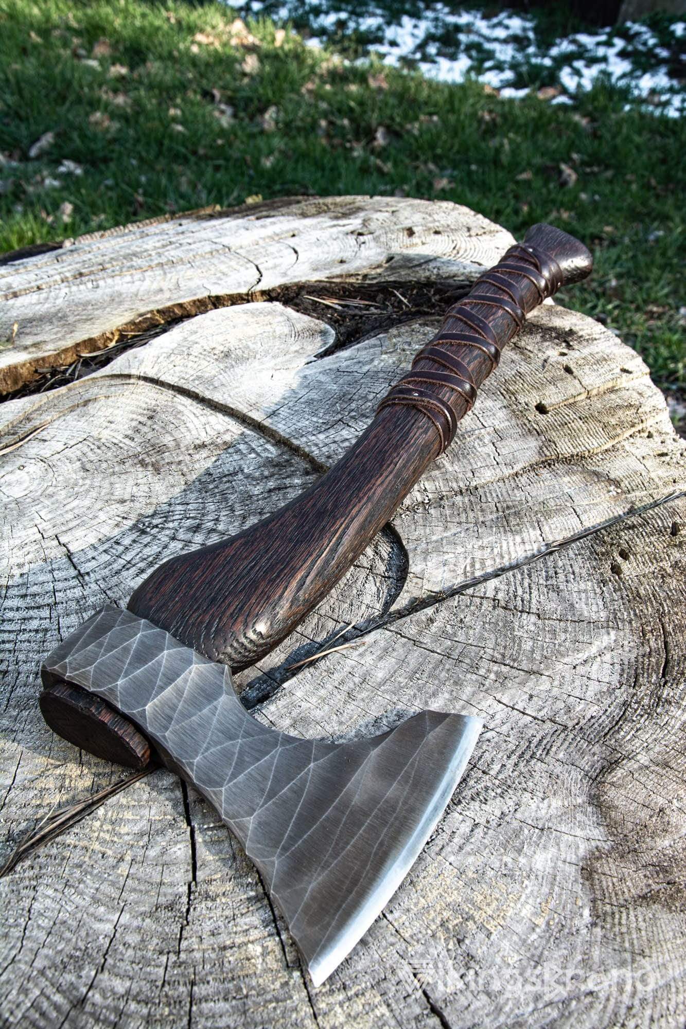 Handmade Viking Axe "Sterk Vorley" with Leather Wraps