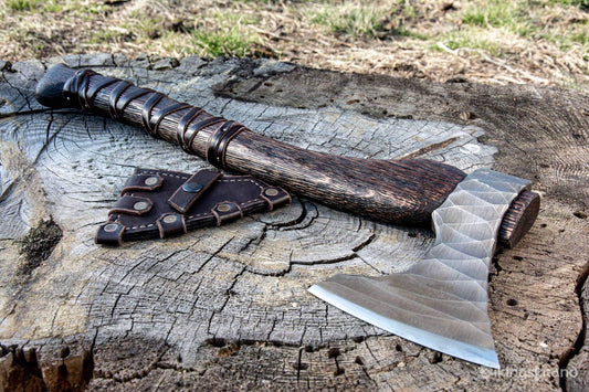 Handmade Viking Axe "Sterk Vorley" with Leather Wraps