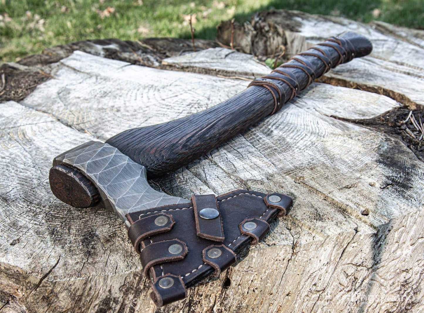 Handmade Viking Axe "Sterk Vorley" with Leather Wraps