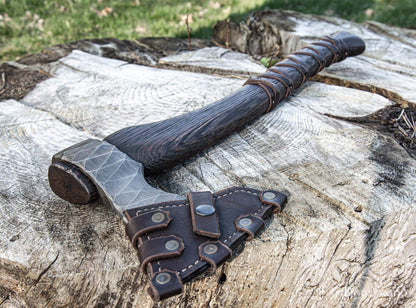 Handmade Viking Axe "Sterk Vorley" with Leather Wraps