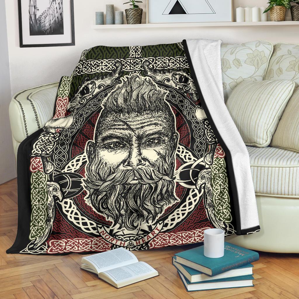 Bearded Viking Warrior Blanket - Viking Home Accessories - VikingsBrand