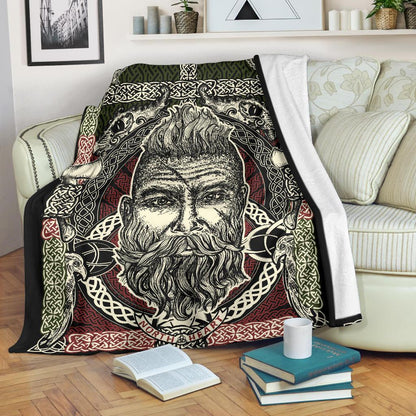 Bearded Viking Warrior Blanket - Viking Home Accessories - VikingsBrand