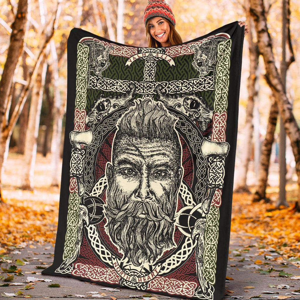Bearded Viking Warrior Blanket - Viking Home Accessories - VikingsBrand