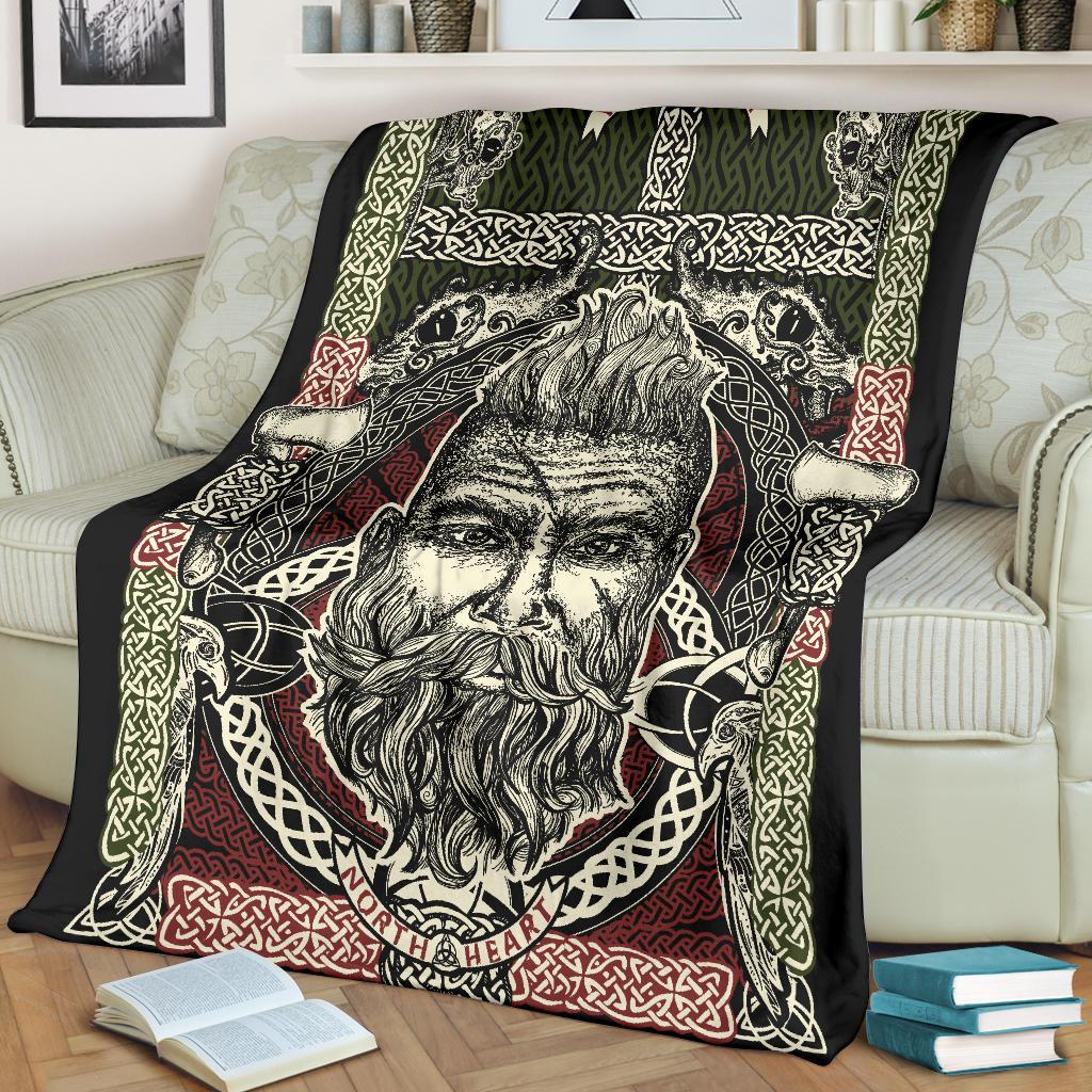 Bearded Viking Warrior Blanket - Viking Home Accessories - VikingsBrand