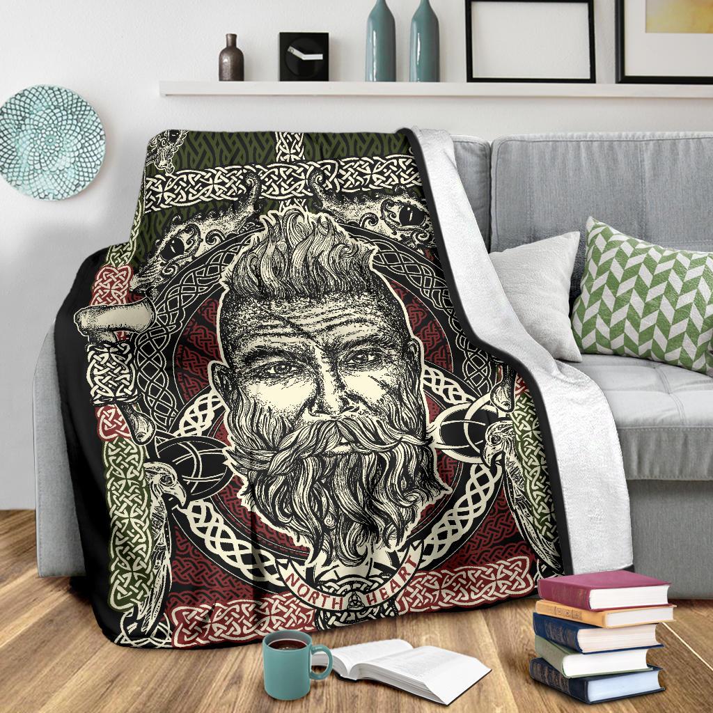 Bearded Viking Warrior Blanket - Viking Home Accessories - VikingsBrand