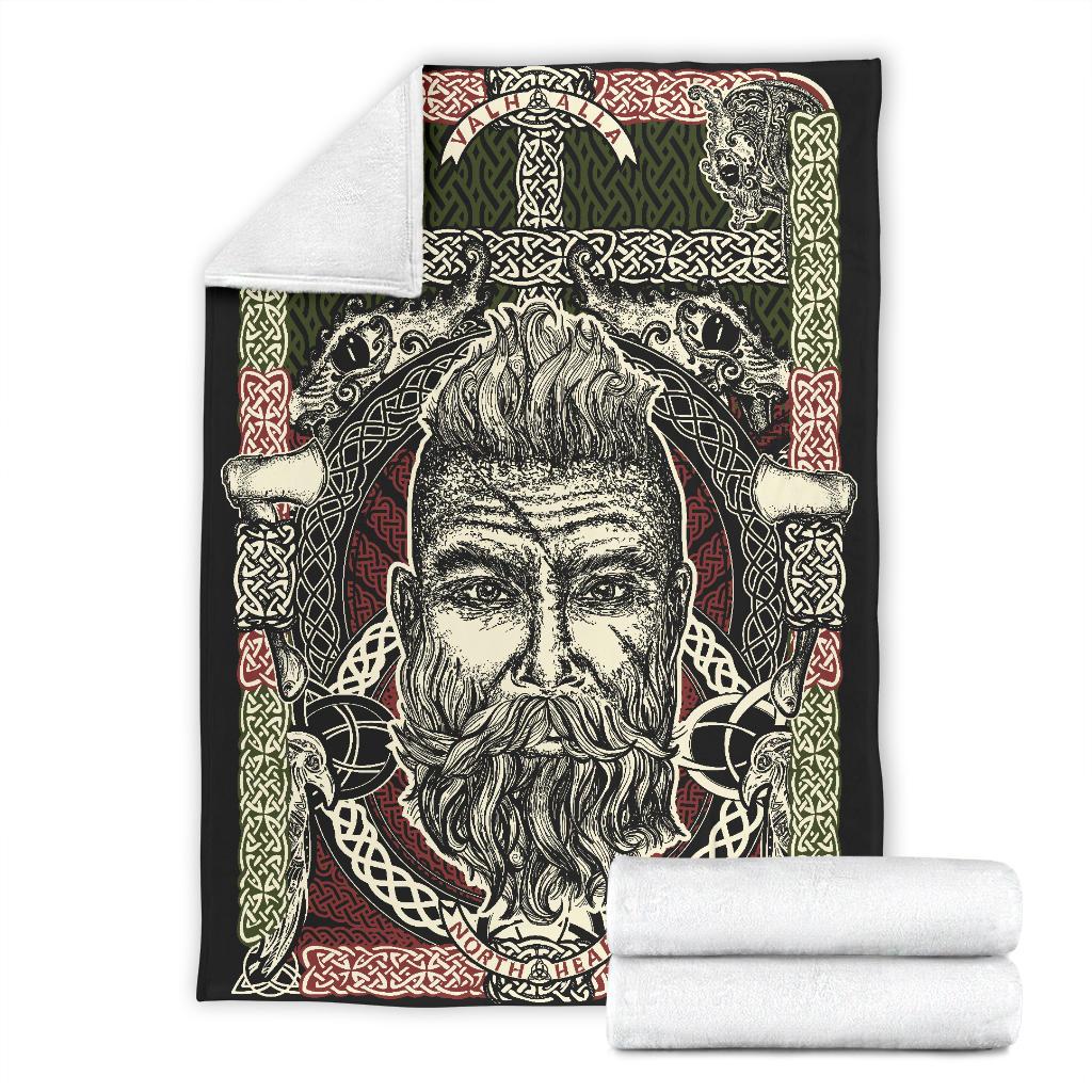 Bearded Viking Warrior Blanket - Viking Home Accessories - VikingsBrand