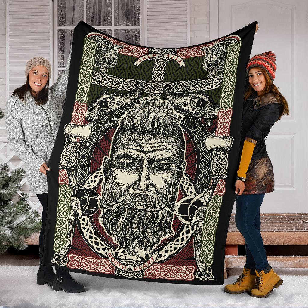 Bearded Viking Warrior Blanket - Viking Home Accessories - VikingsBrand