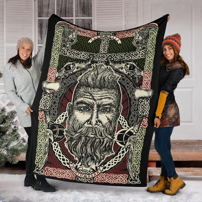 Bearded Viking Warrior Blanket - Viking Home Accessories - VikingsBrand