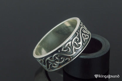 Beautiful Ornament Viking Ring Sterling Silver Viking Jewelry