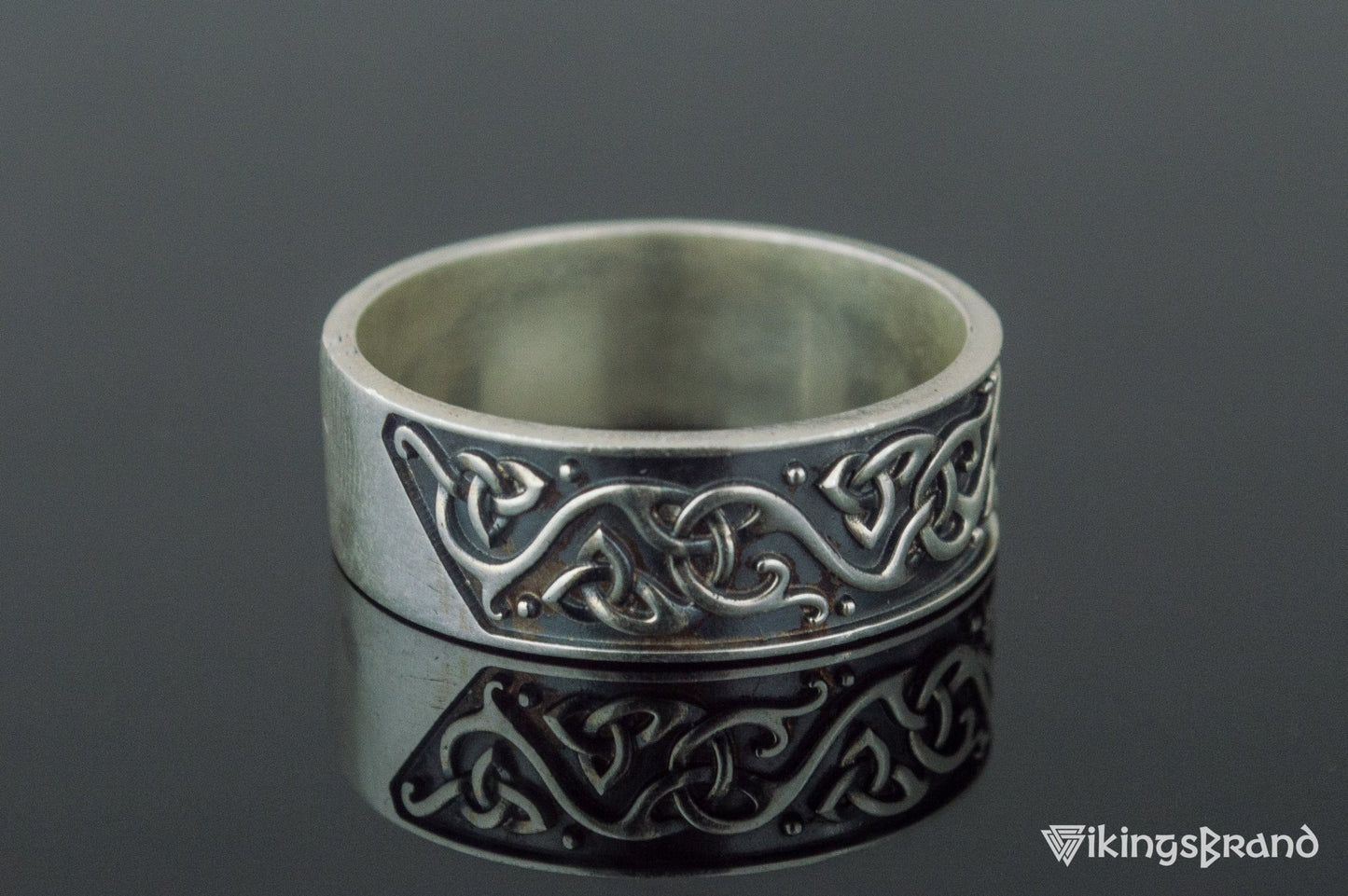 Beautiful Ornament Viking Ring Sterling Silver Viking Jewelry