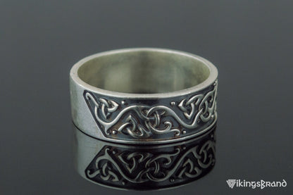 Beautiful Ornament Viking Ring Sterling Silver Viking Jewelry