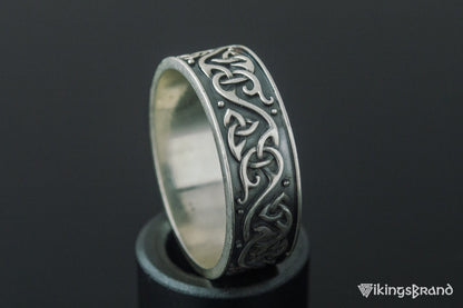 Beautiful Ornament Viking Ring Sterling Silver Viking Jewelry