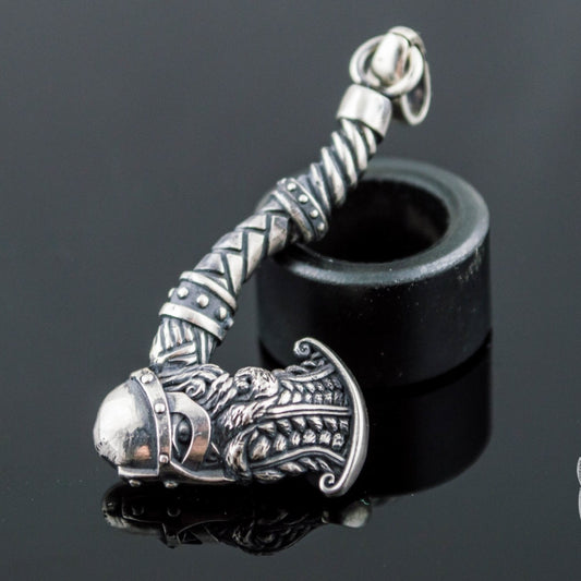 Beautiful Viking Axe 925 Sterling Silver Pendant - VikingsBrand