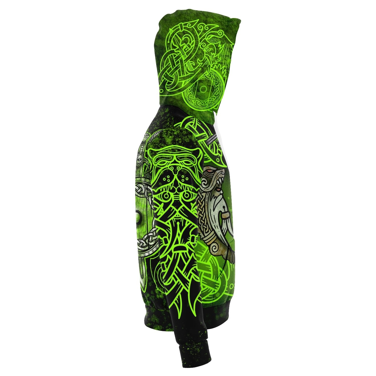 Berserker Warrior Cotton Hoodie - GREEN - VikingsBrand