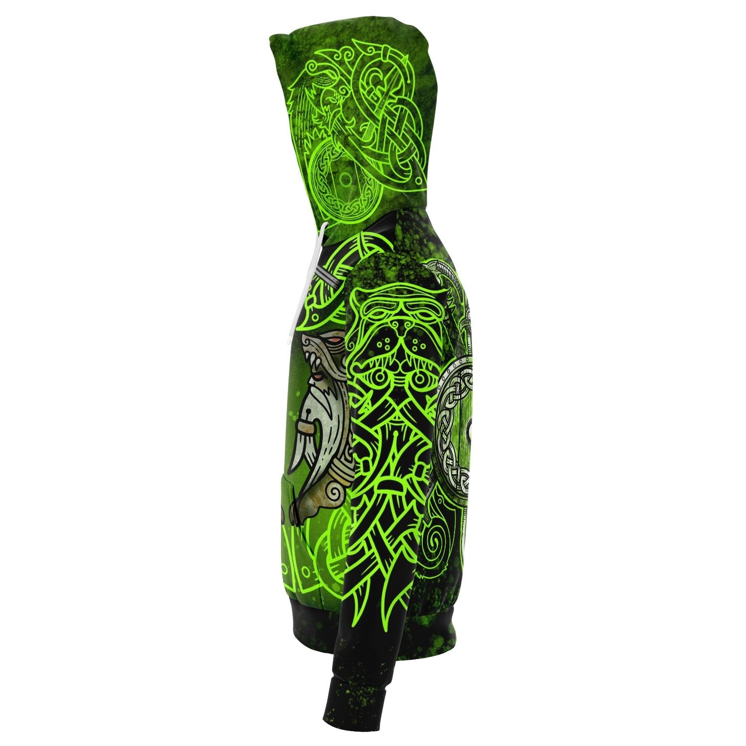 Berserker Warrior Cotton Hoodie - GREEN - VikingsBrand