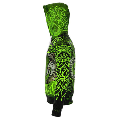 Berserker Warrior Cotton Hoodie - GREEN - VikingsBrand