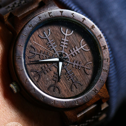 Bifrost Viking Wooden Watch – Helm of Awe