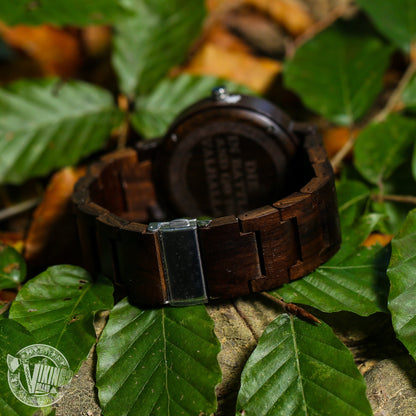 Bifrost Viking Wooden Watch with Helm of Awe Viking Symbol & Engraved Die in Battle & Go To Valhalla Saying - VikingsBrand