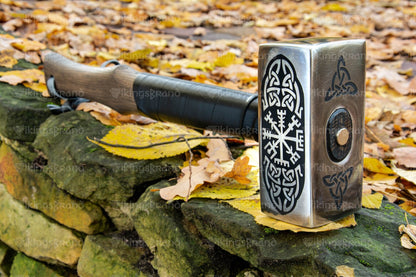 Big Viking Thor Hammer with Vegvisir