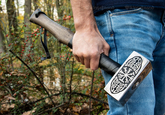 Big Viking Thor Hammer with Vegvisir
