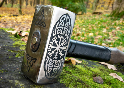 Big Viking Thor Hammer with Vegvisir