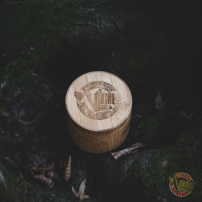 Bjorn Viking Wooden Watch with Helm of Awe Viking Symbol Zebrawood + Ebony Gold - VikingsBrand