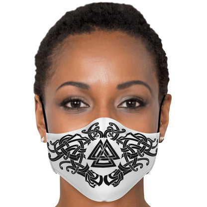 Black Valknut Knot Viking Face Mask Cover