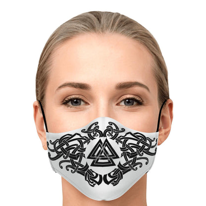 Black Valknut Knot Viking Face Mask Cover