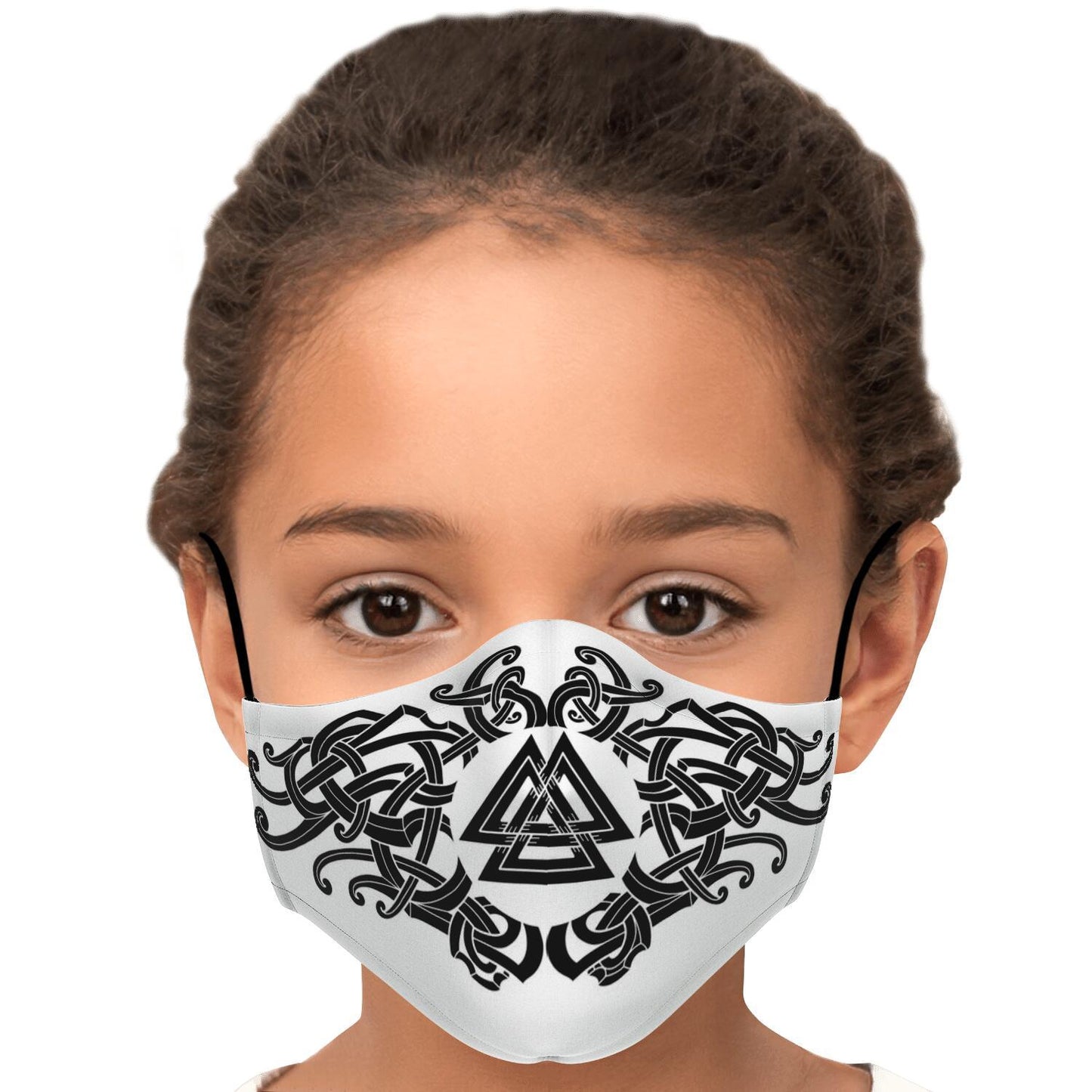 Black Valknut Knot Viking Face Mask Cover