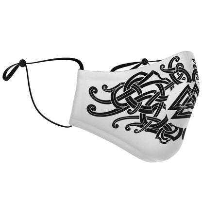 Black Valknut Knot Viking Face Mask Cover