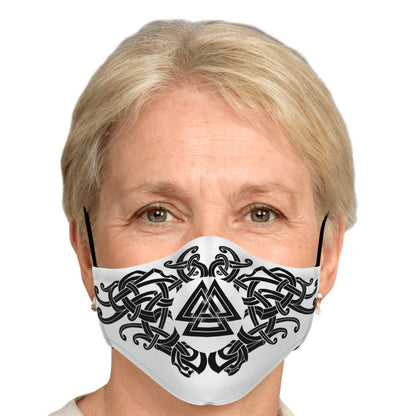 Black Valknut Knot Viking Face Mask Cover