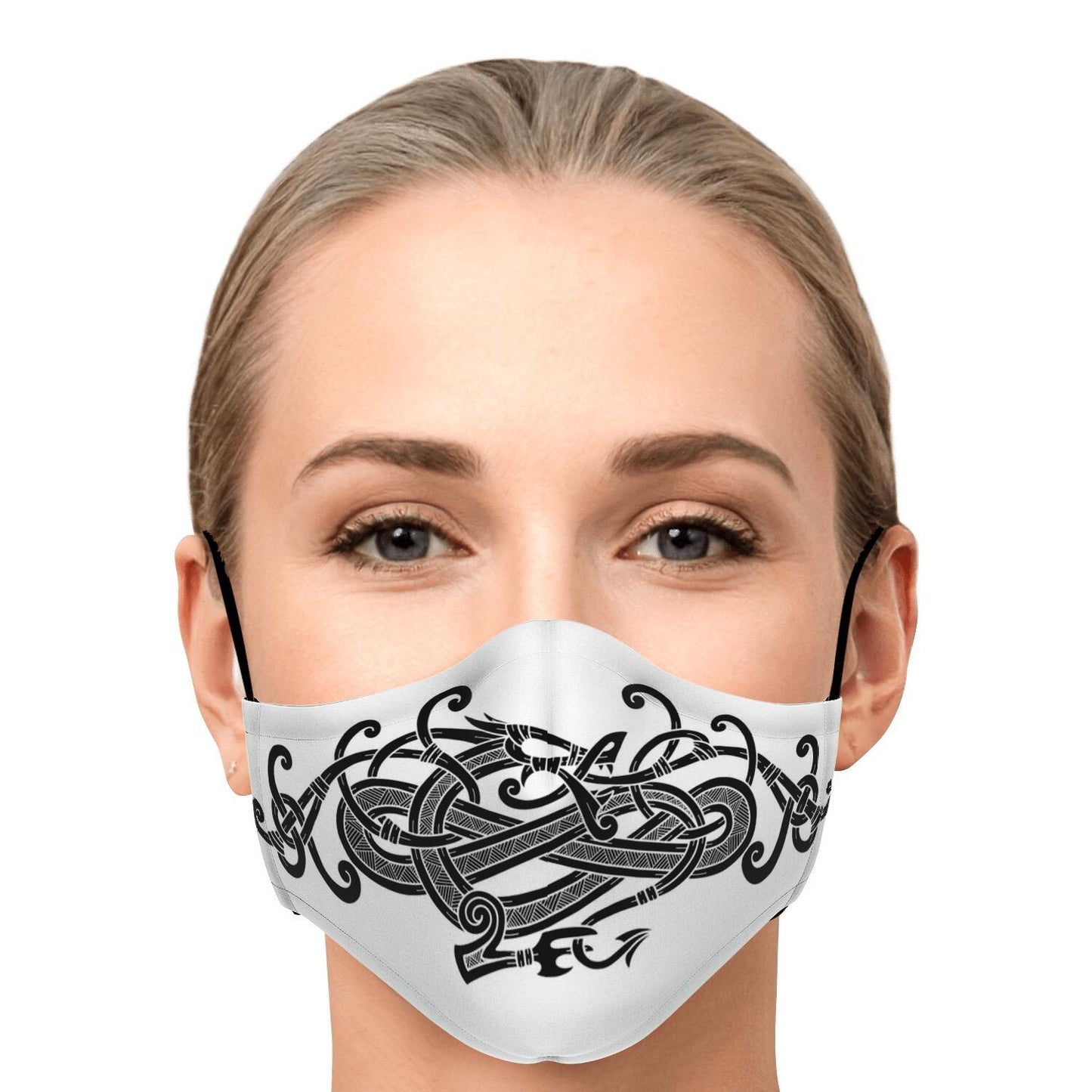 Black Viking Dragon Face Mask Cover